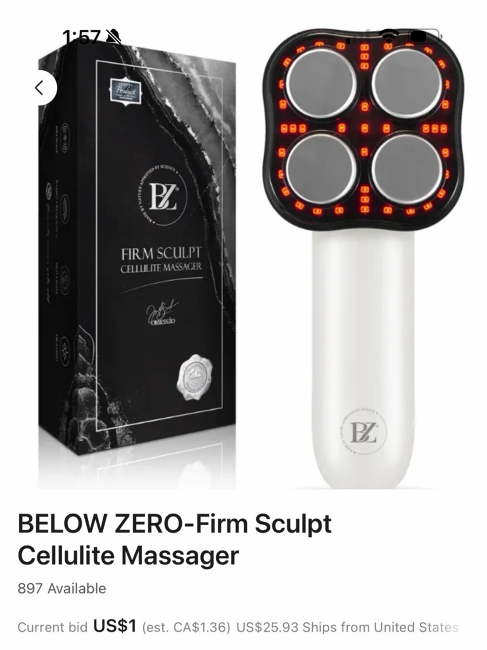 BELOW ZERO Firm Sculpt Cellulite Massager - White